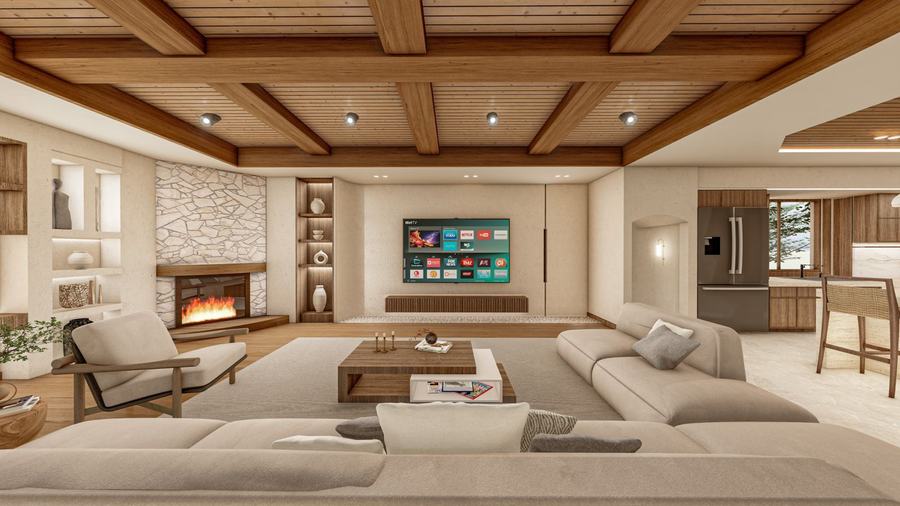 Great room toward the kitchen