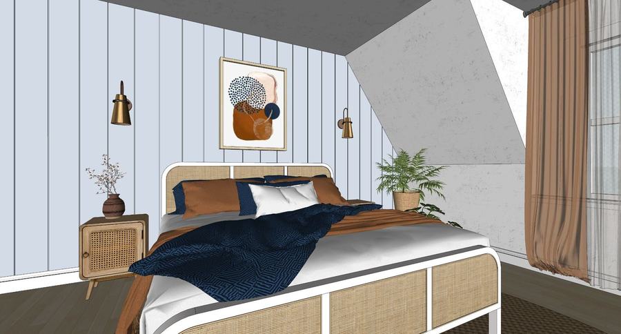 Bedroom 4, boho scheme