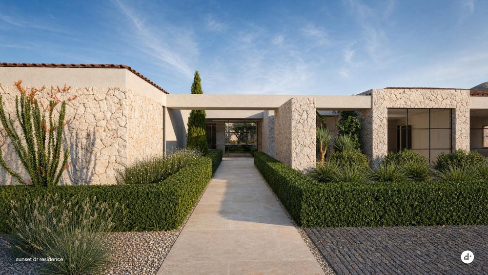 Entry between the stone walls