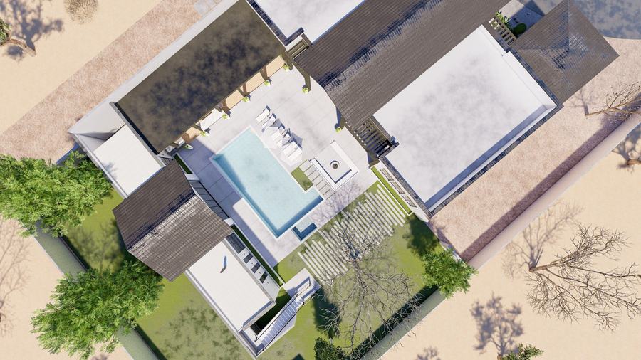 Aerial of the plan