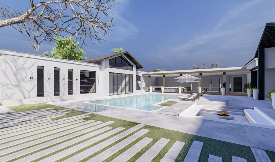 Courtyard and pool