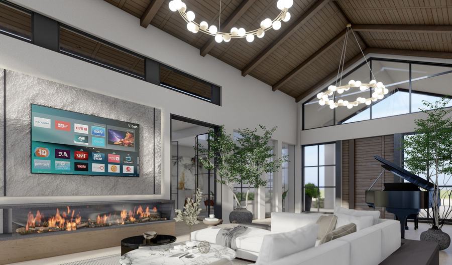 Great room and fireplace