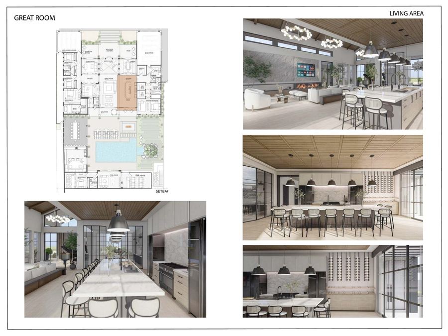 Kitchen and living