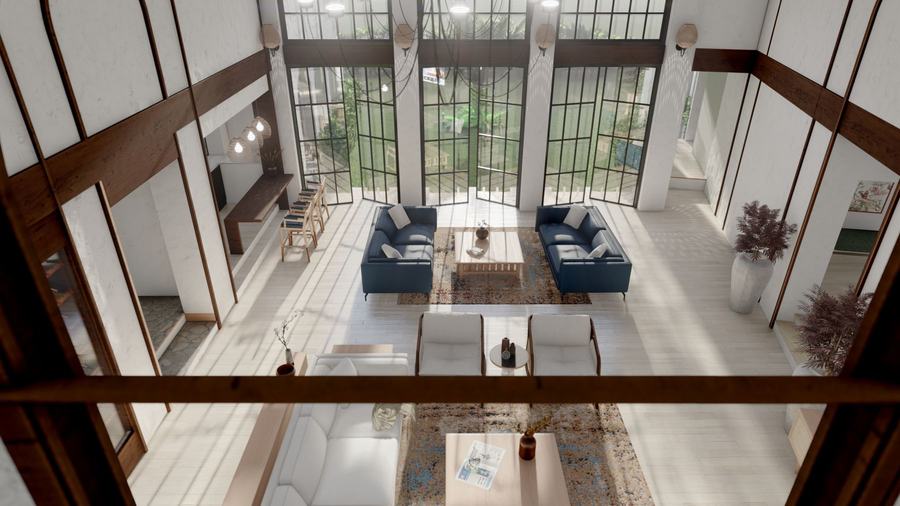 Courtyard from the mezzanine