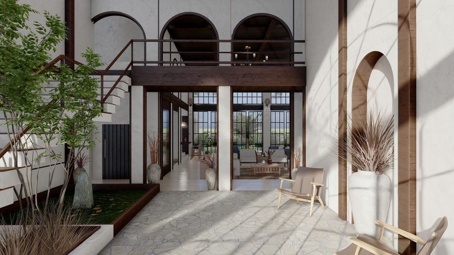 Entry foyer and stair