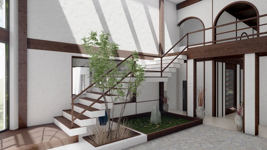 Stair and mezzanine