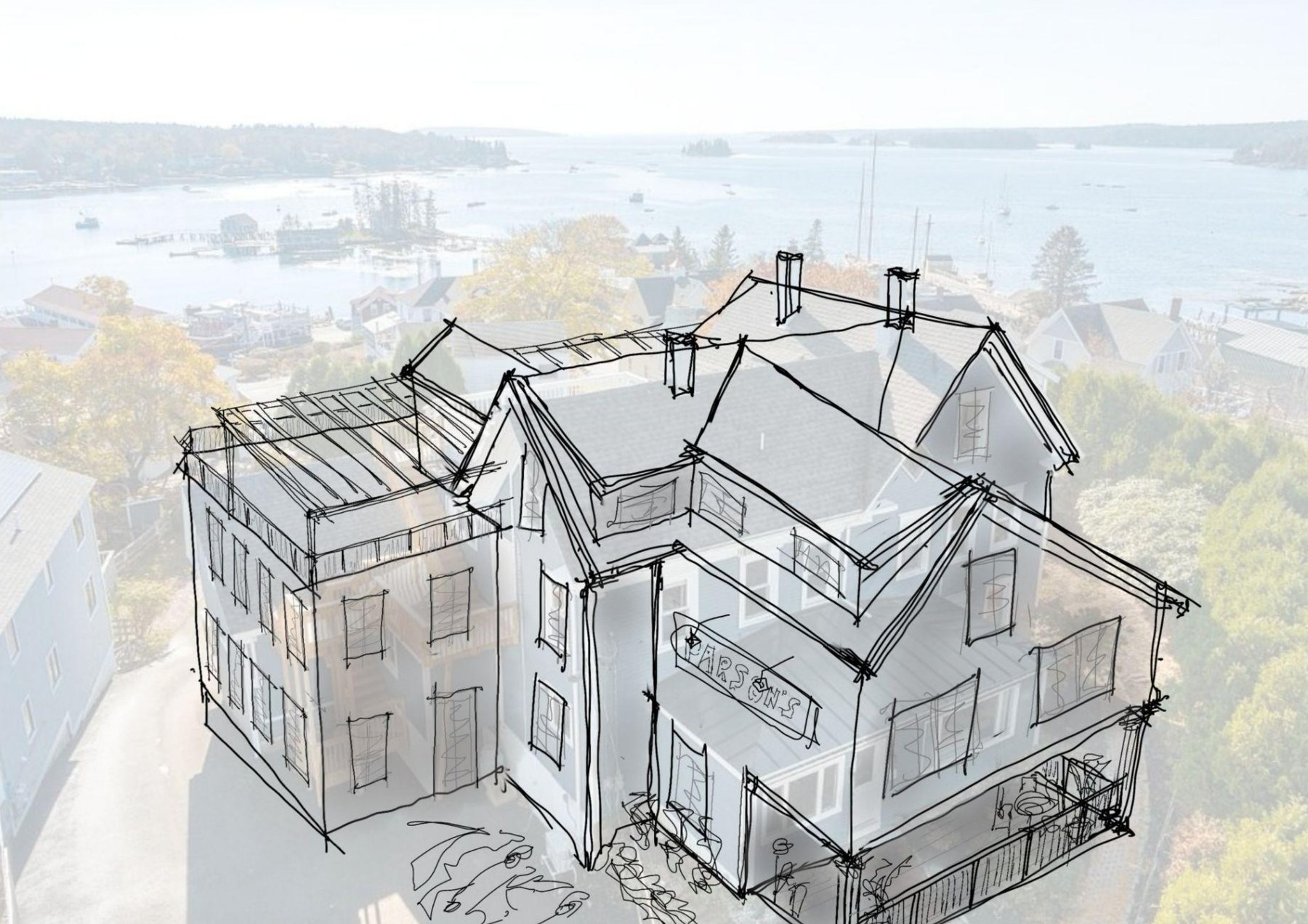 Concept sketch over the house today