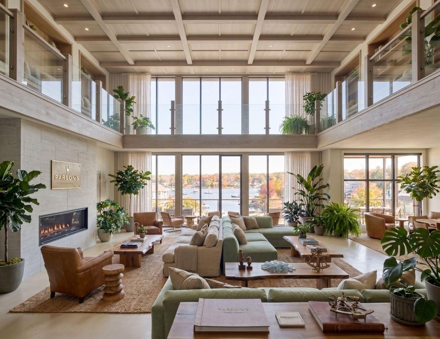 The double-height lounge