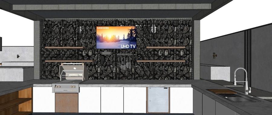 Bar wall and screen