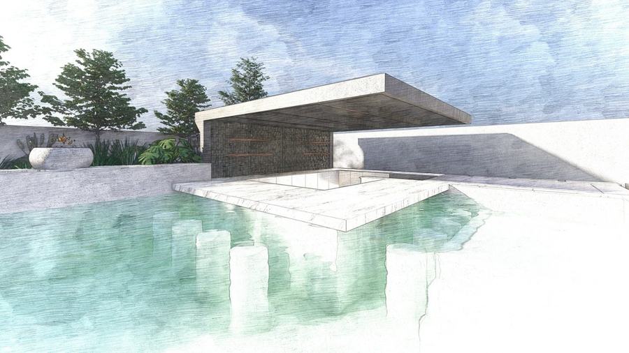 Cabana wall and screen