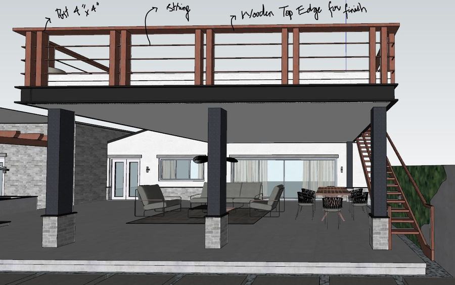 Deck sketch with dimensions