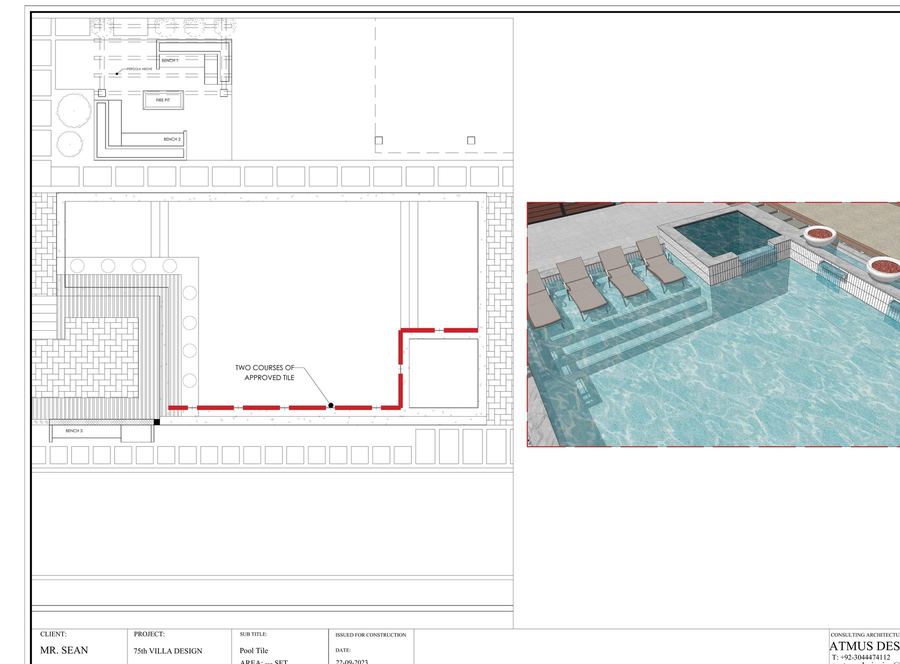 Pool tile setting-out